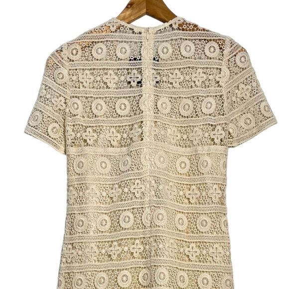 See by Chloe‎ Ecru Crochet Lace Mini Dress Short Sleeves Size 2 NEW - Picture 7 of 12